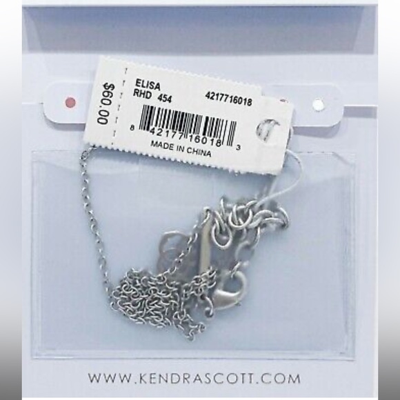 Authentic KENDRA SCOTT Elisa 454 Rhodium Necklace Abalone Shell Pendant - Picture 5 of 5